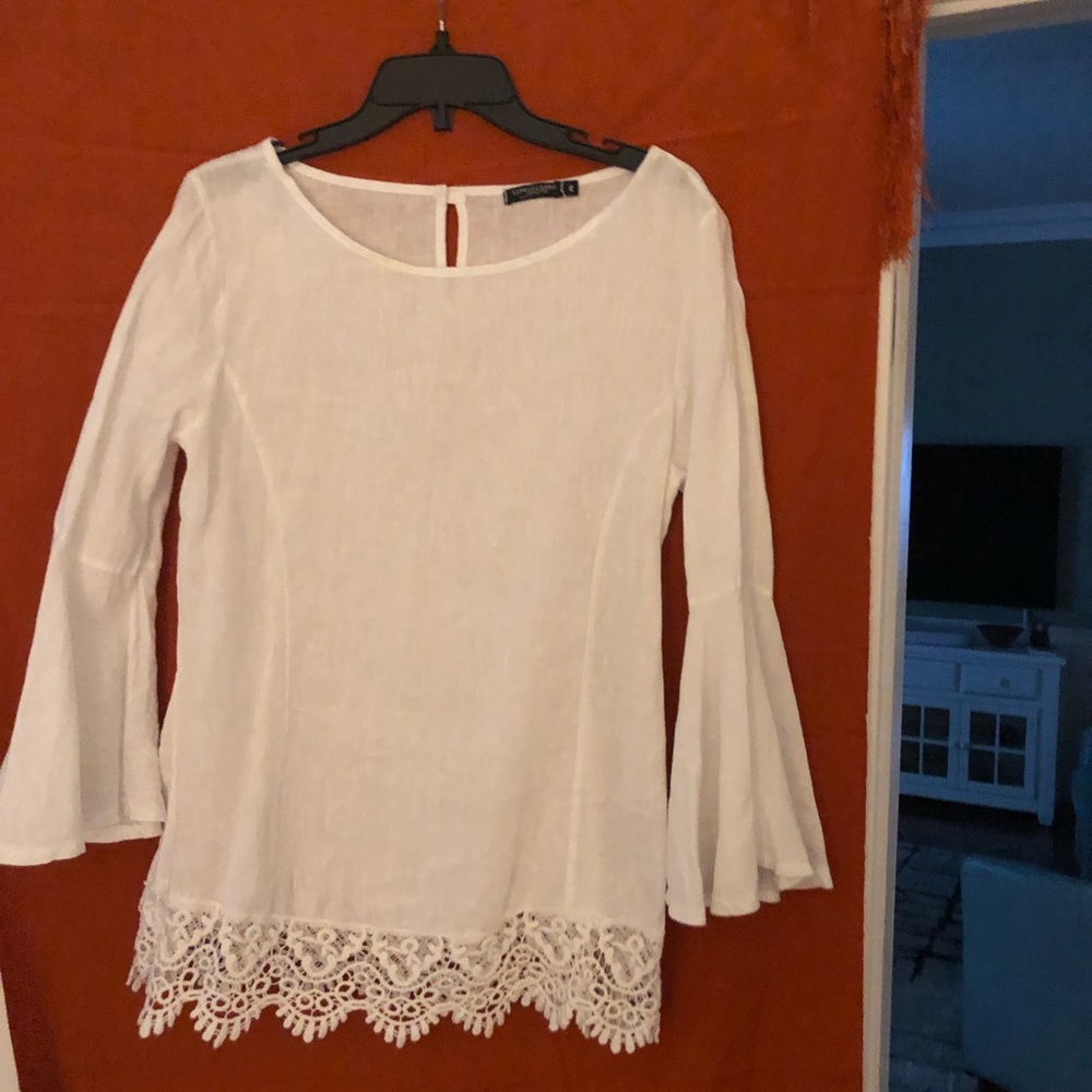 White linen blouse.